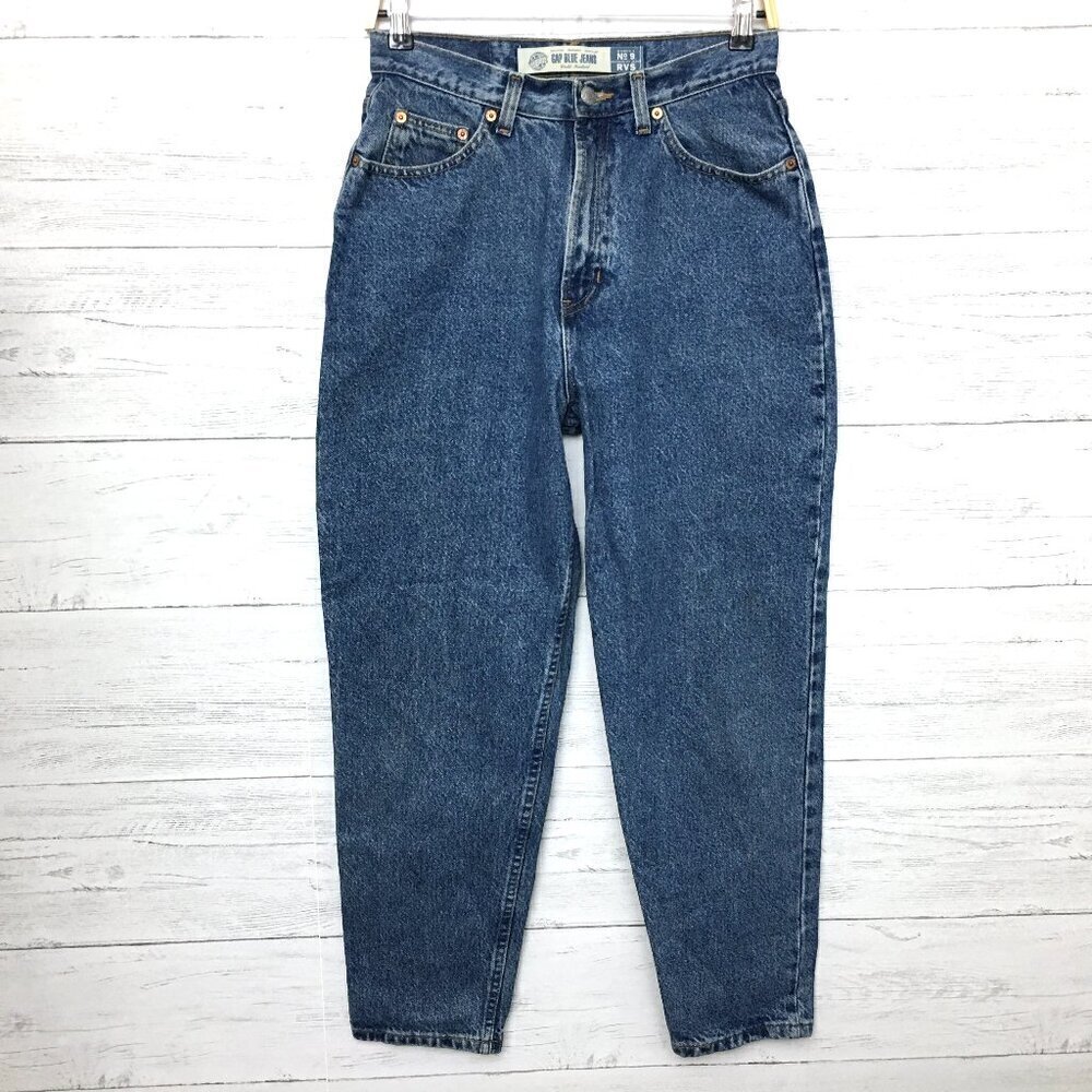Vintage Gap Reverse Fit Jeans Barrel Leg Cotton size Juniors 9 length 28"